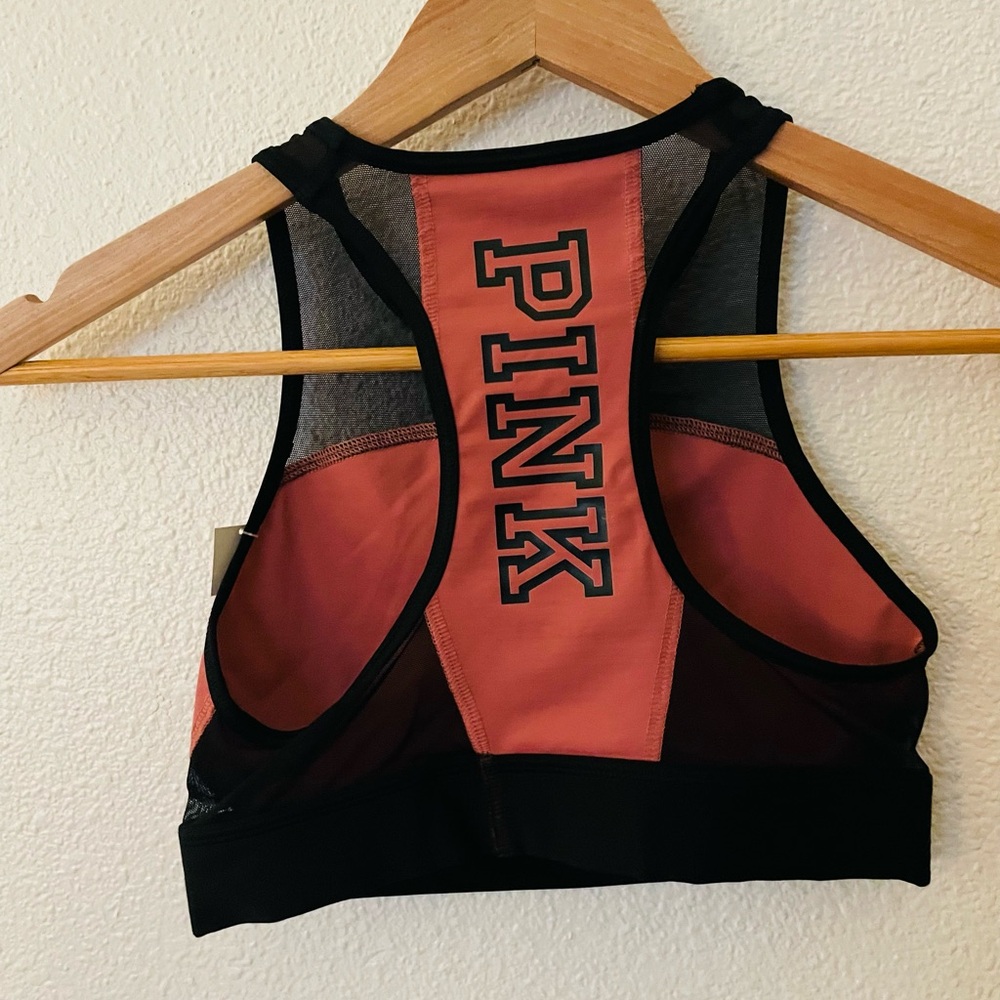 Victoria's Secret PINK Mesh High Neck Racerback Sports Bra Size XS NWT